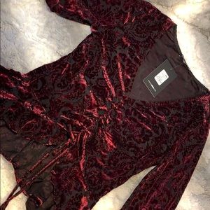 Burgundy top